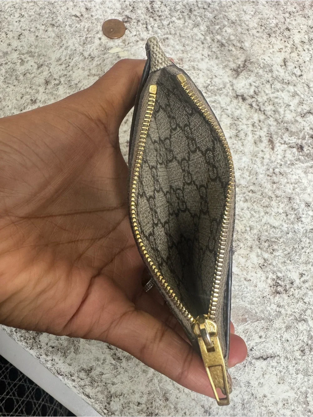 Balenciaga x Gucci Monogram Zip Card Case